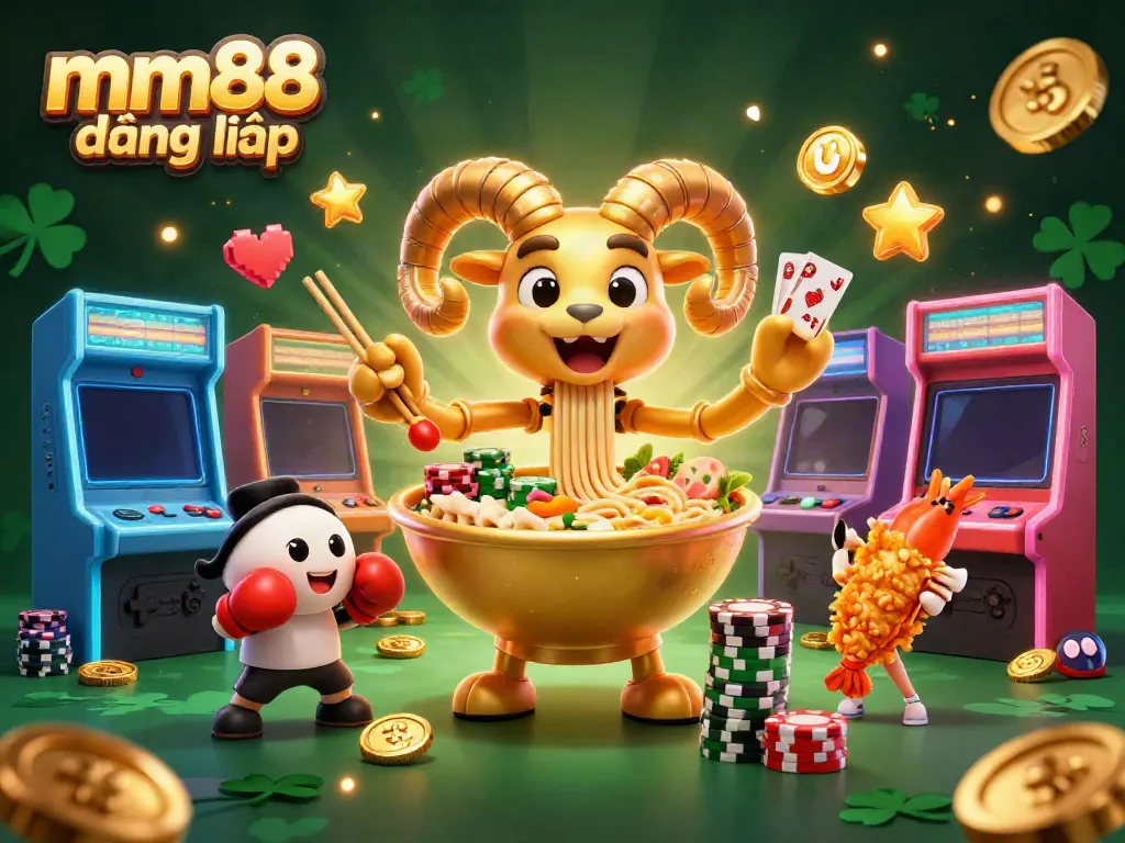 Experience the thrill of mm88 đăng nhập with colorful casino elements and vibrant 3D characters.