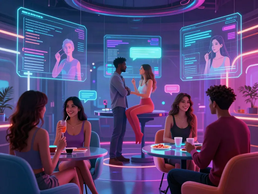 Engaging scene highlighting NSFW AI interactions in a vibrant virtual reality environment.
