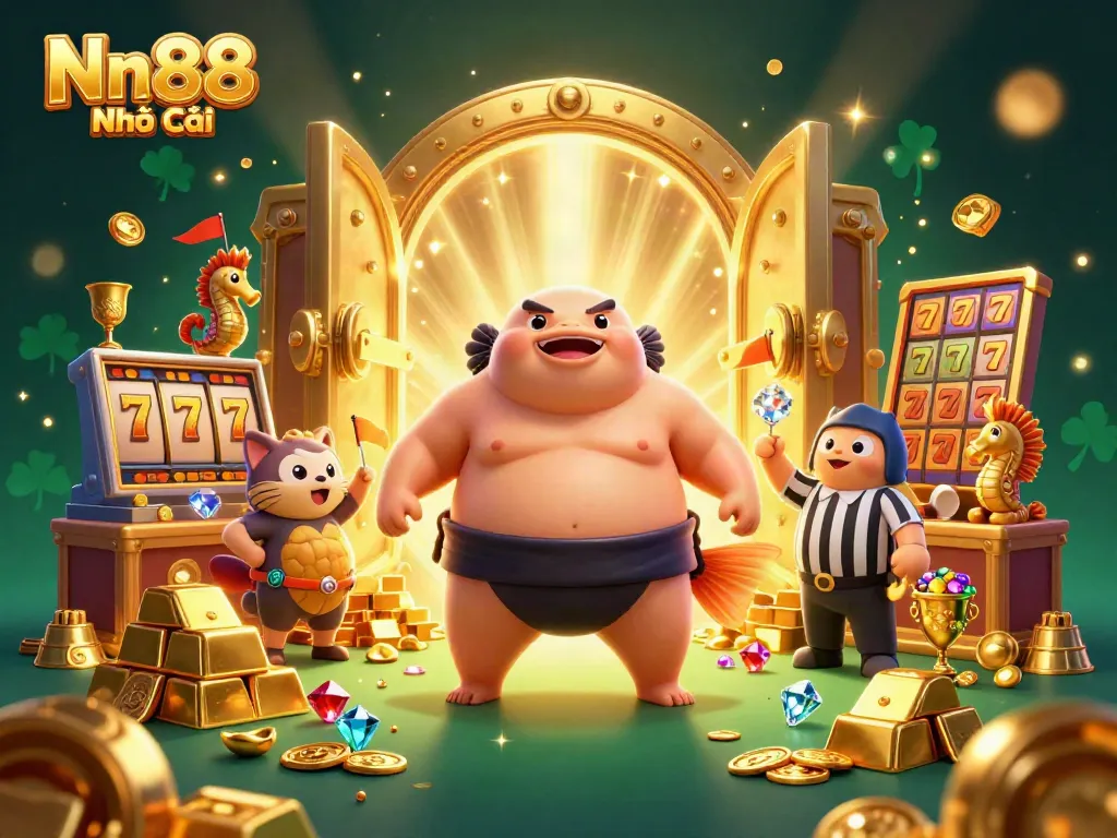 Nn88 Nhà Cái offers exciting underwater casino adventures featuring vibrant characters and treasures.