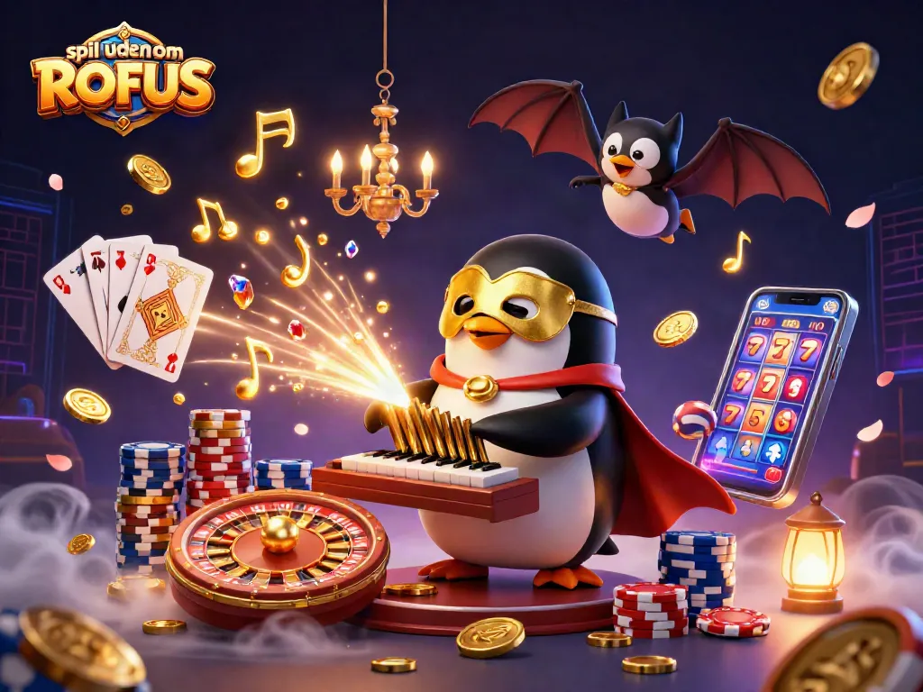 Experience thrilling gameplay at spil uden om ROFUS with 3D casino characters and dynamic game elements.