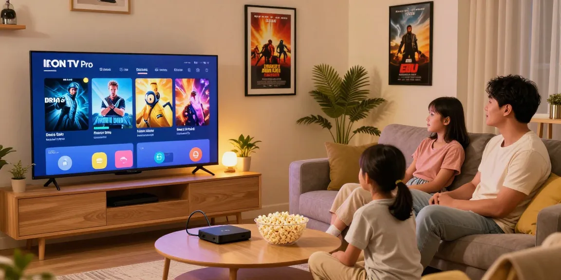 Expérience de visionnage de Iron tv dans un salon confortable avec une famille et une télévision intelligente.